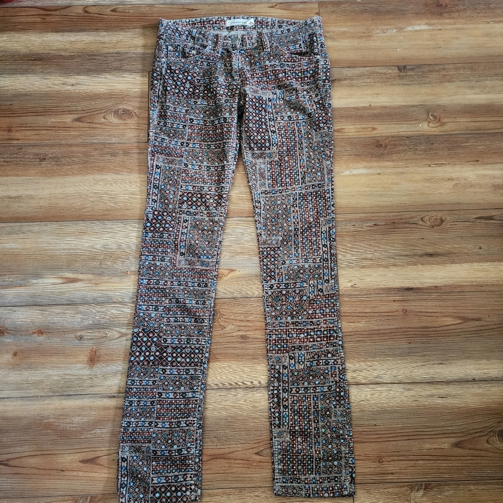 Isabel Marant Etoille Corduroy Pants Womens 36 4 S Brown Itzel Print Skinny